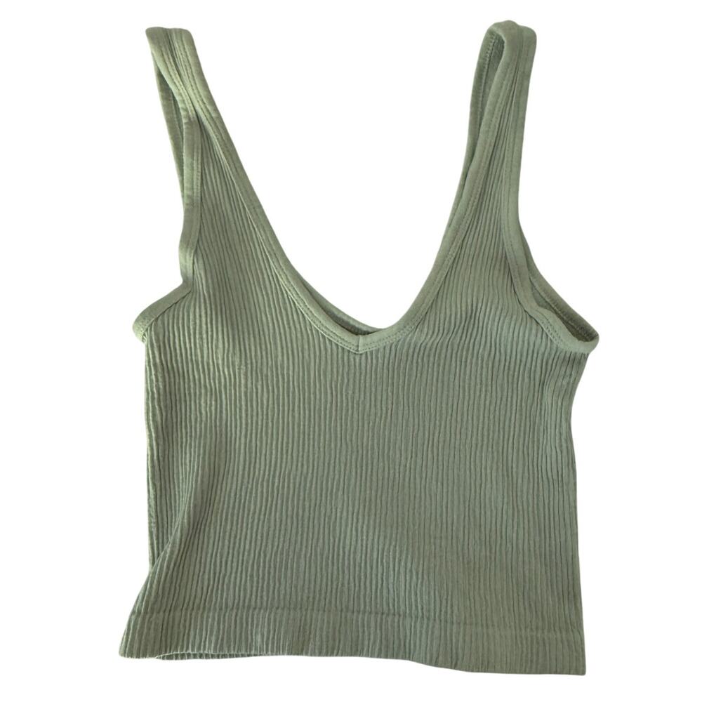 Urban Outfitters Out From Under Ribbed Crop Tank Top Grey Size Large